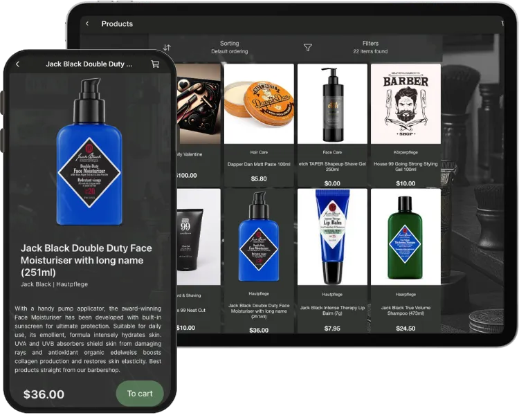 Barbershop e-commerce mobile app