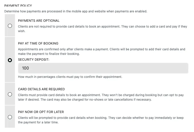 Caution pour rendez-vous